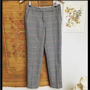 H&M Tan Trousers with Windowpane Pattern